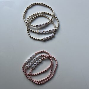 Soul Strong Beaded Bracelets  - Pink & Gold - Image 2